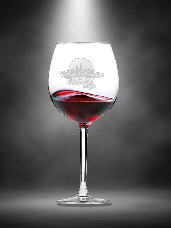 SDJP Etched Red Wine Glass
